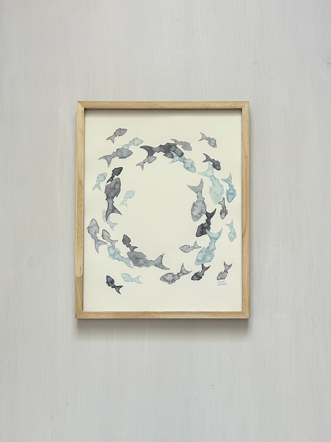 Circling Fish Original Watercolor