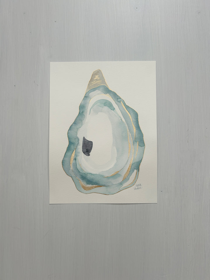 Original 9x12 Blue and Gold Oyster