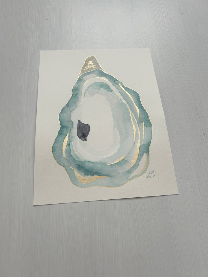 Original 9x12 Blue and Gold Oyster