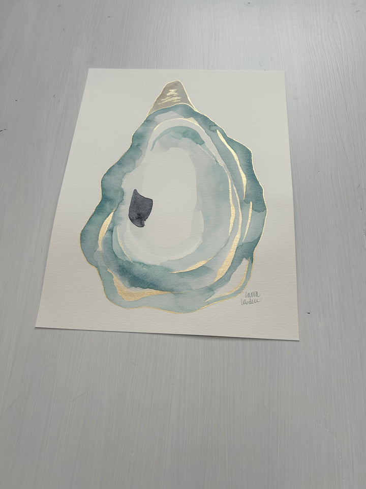 Original 9x12 Blue and Gold Oyster
