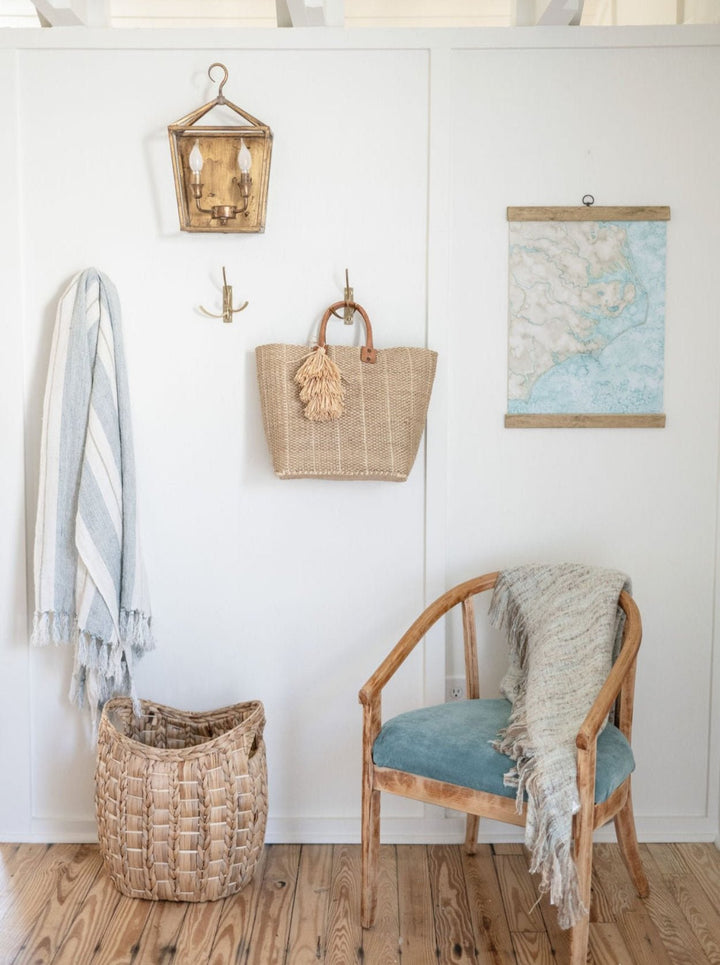 Hanging Canvas Coastal Watercolor Map Commission