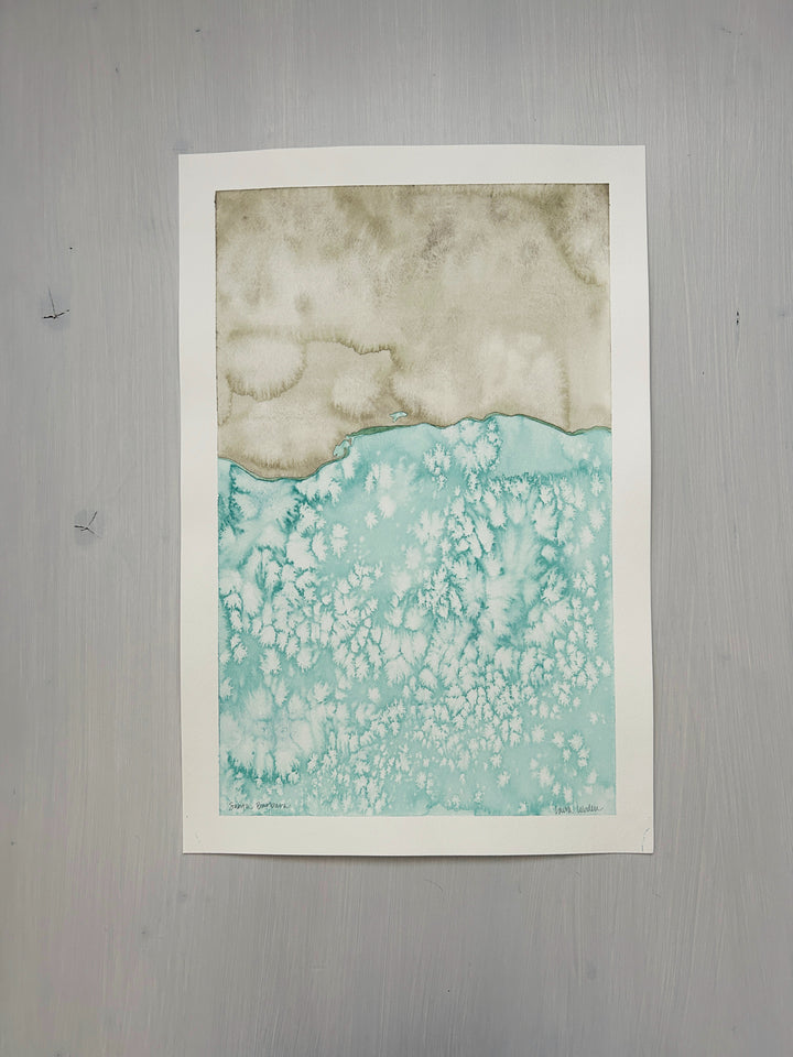 Santa Barbara Coastal Watercolor Map Original