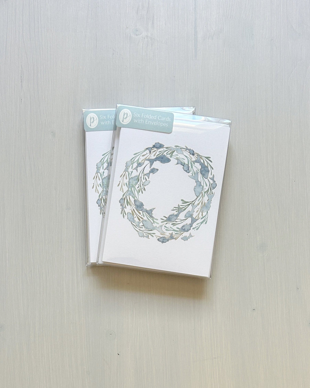 Wreath of Fish Holiday Card Set