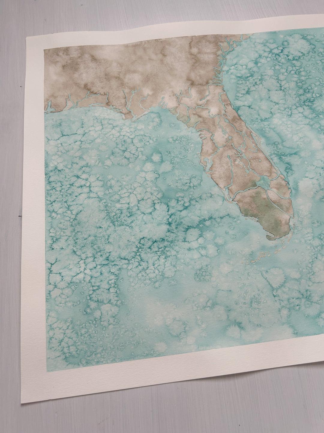 Florida Original Coastal Watercolor Map