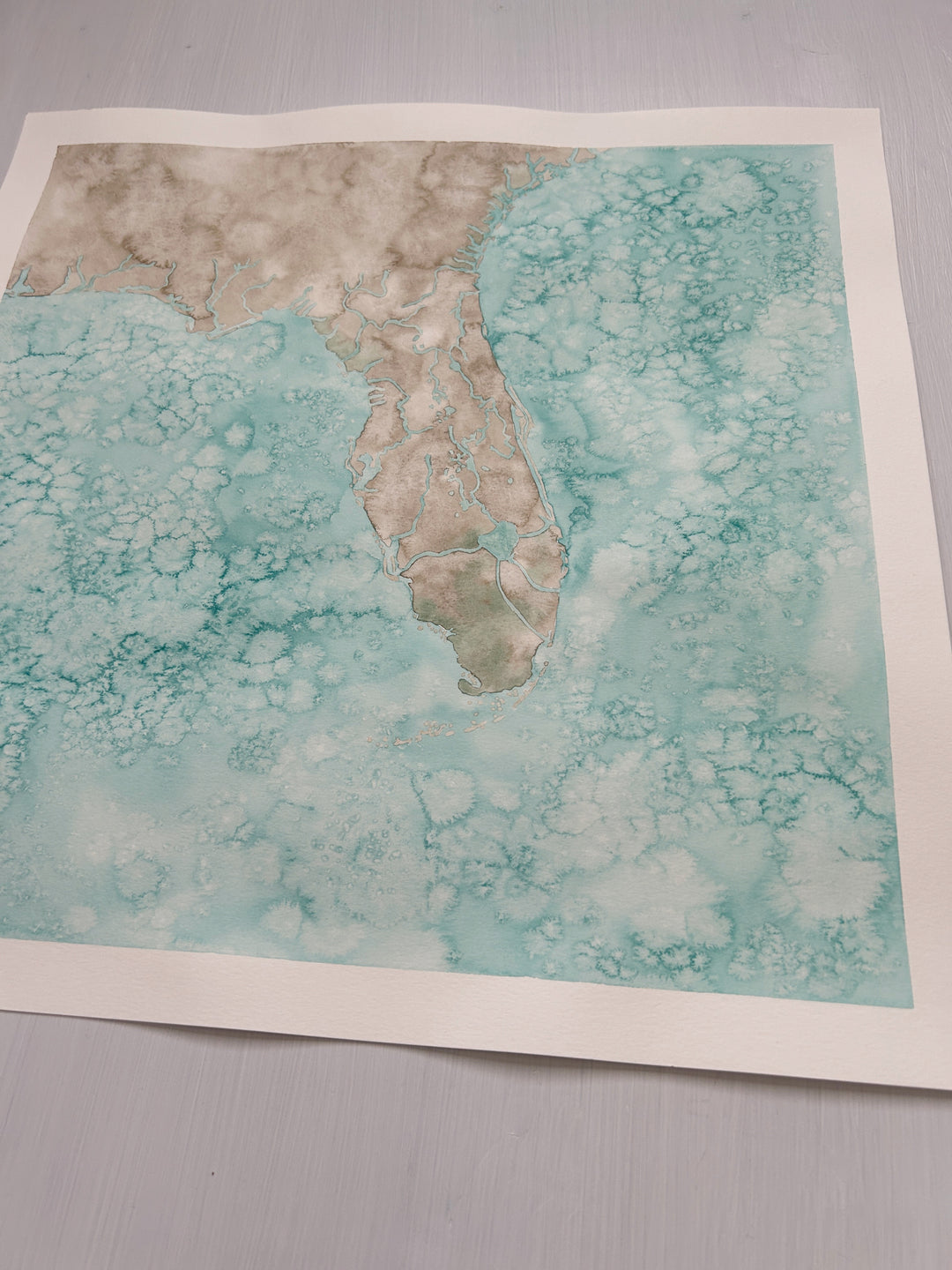 Florida Original Coastal Watercolor Map