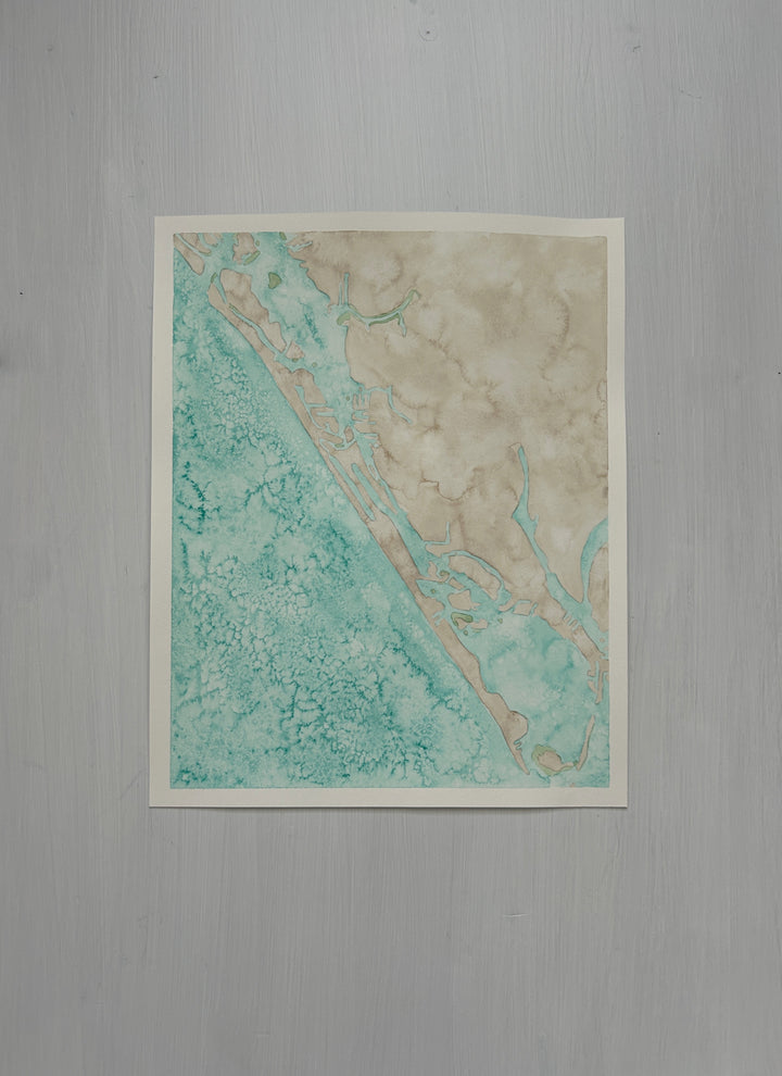 Don Pedro Island, Florida Original Coastal Watercolor Map