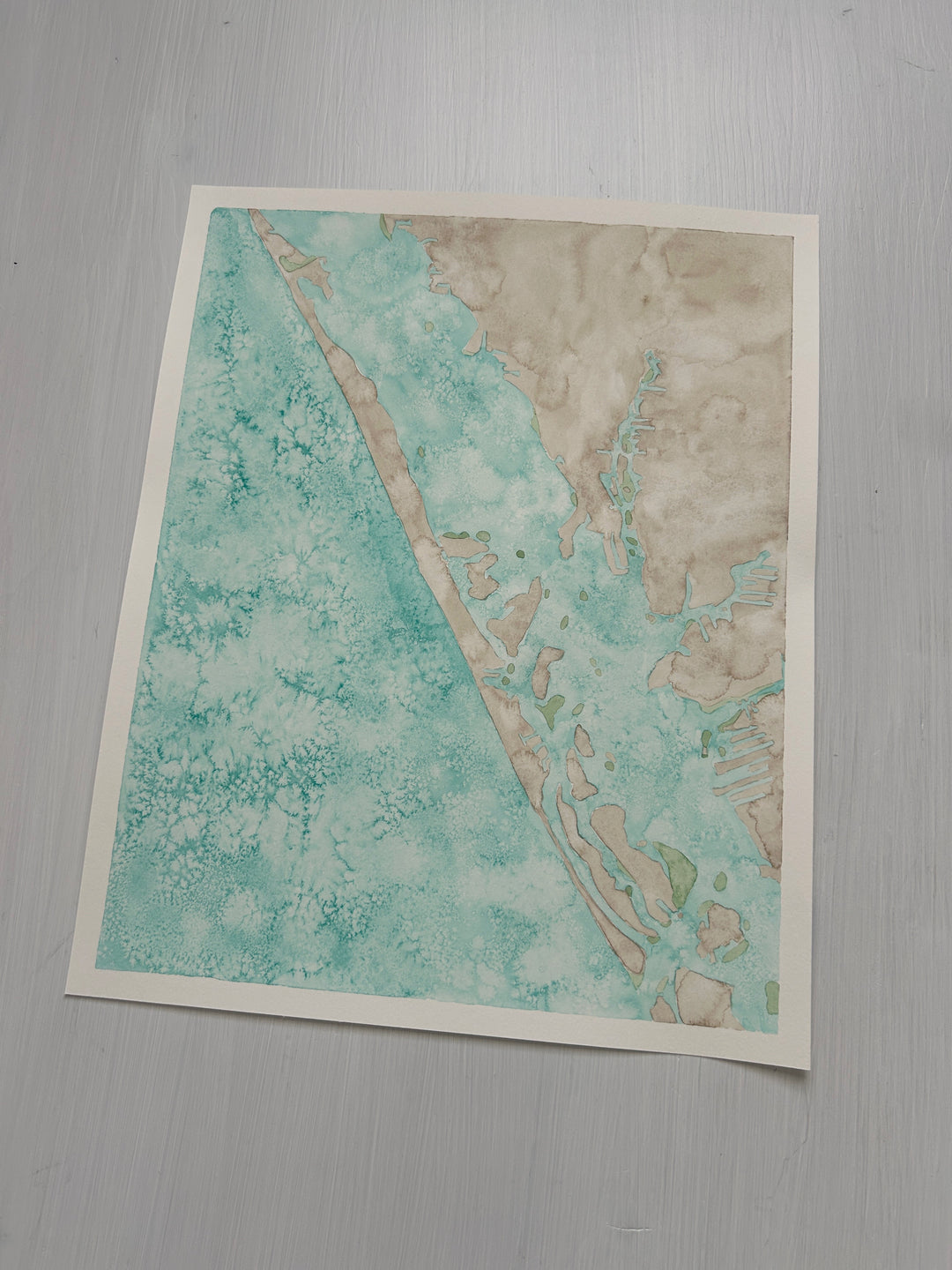 Manasota Key, Florida Original Coastal Watercolor Map