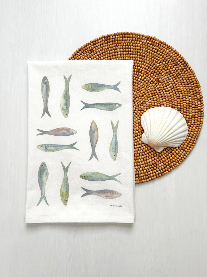 Seaglass Sardines Tea Towel