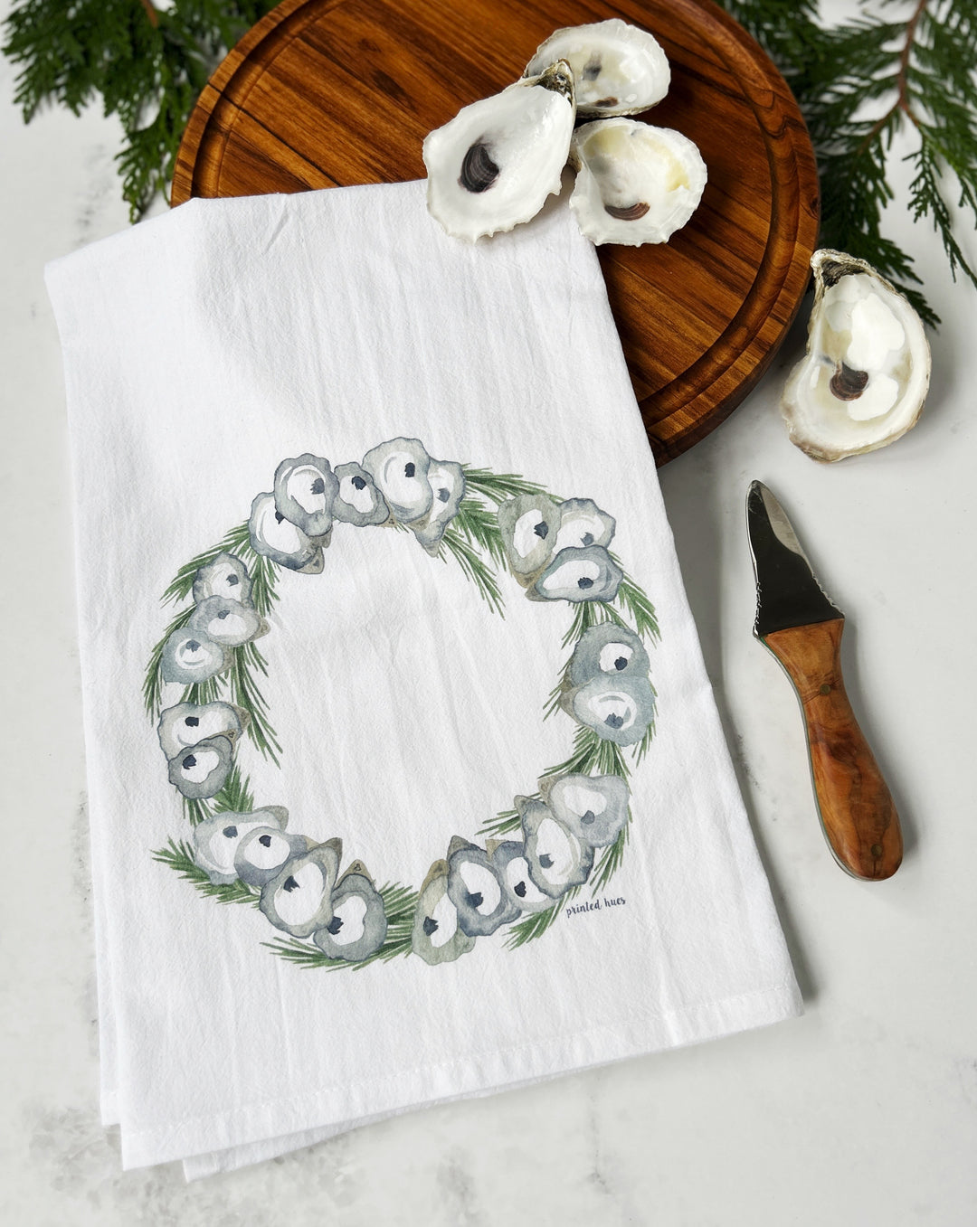 Oyster Wreath Tea Towel