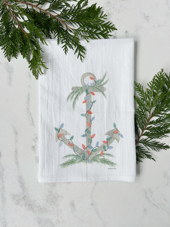 Holiday Anchor Tea Towel
