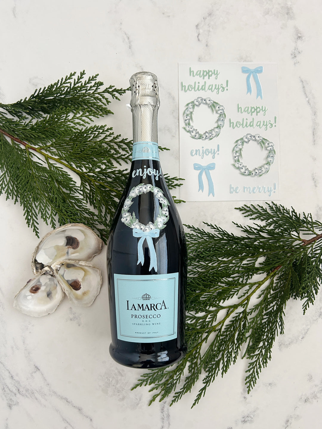 Holiday Oyster Wreath Designer Decals