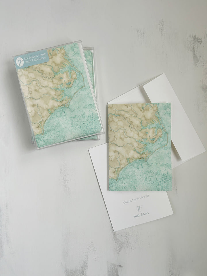 North Carolina Watercolor Map Cards - Box Set Stationery