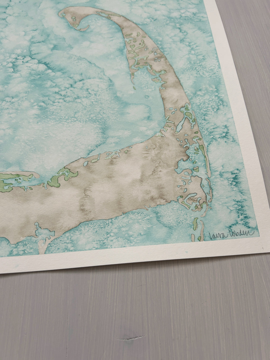 Cape Cod Original Coastal Watercolor Map