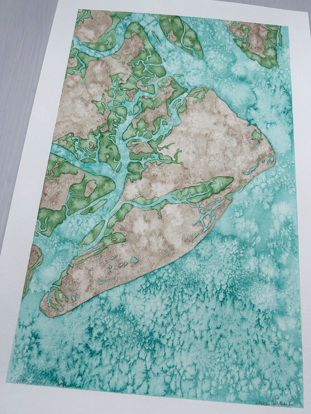 Hilton Head Island Original Coastal Watercolor Map