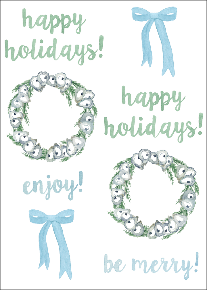 Holiday Oyster Wreath Designer Decals