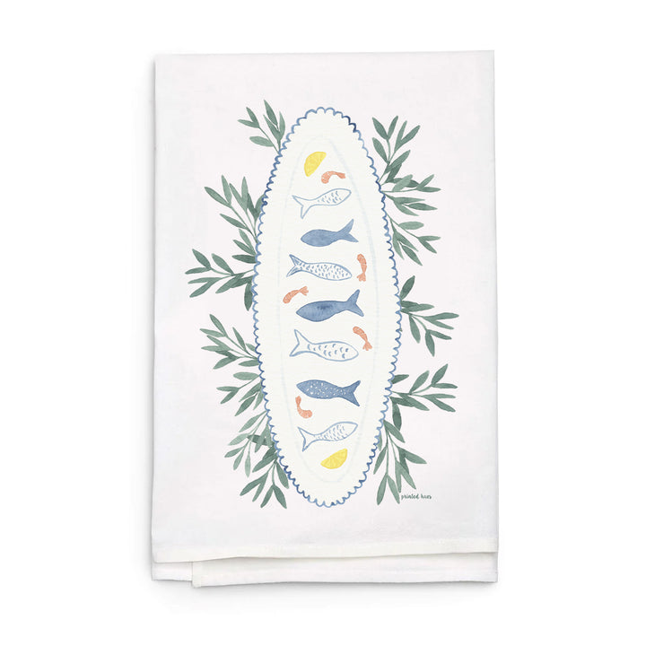 Feast of the Seven Fishes Holiday Tea Towel