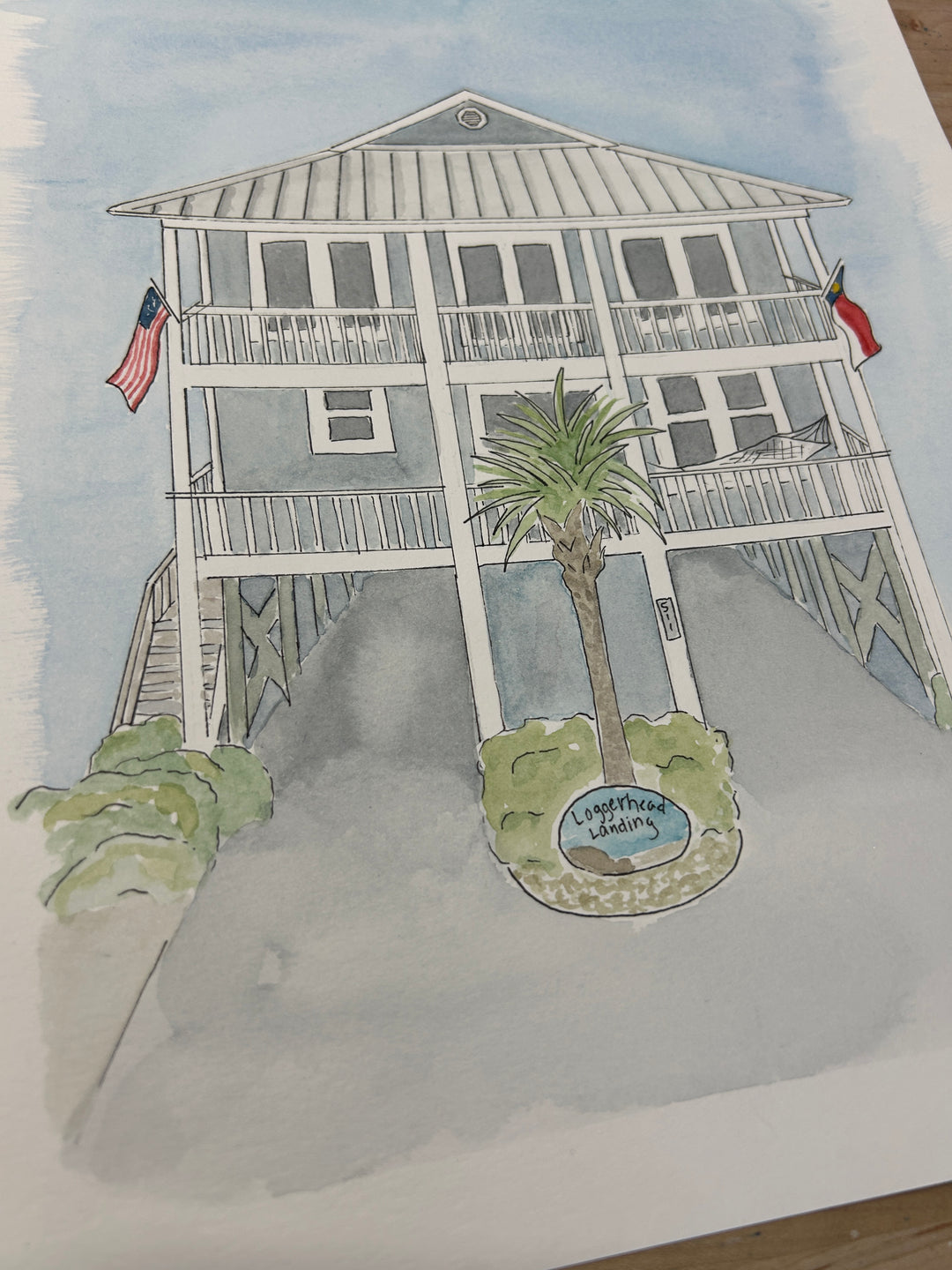 Watercolor Home Portrait Commission