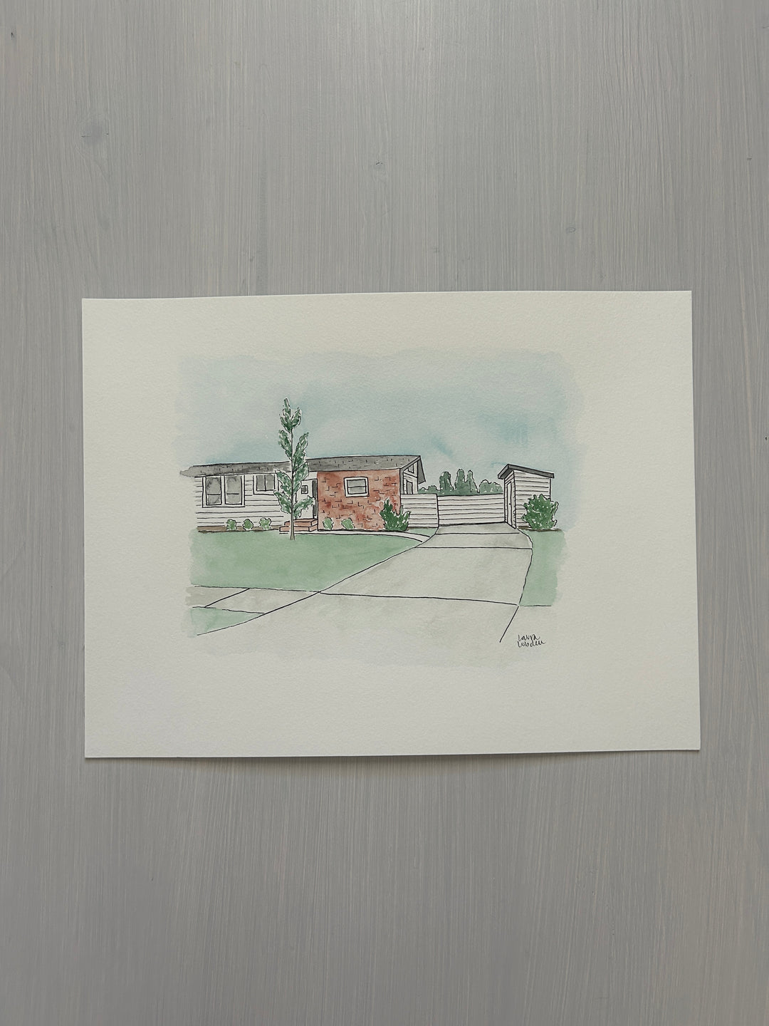 Watercolor Home Portrait Commission