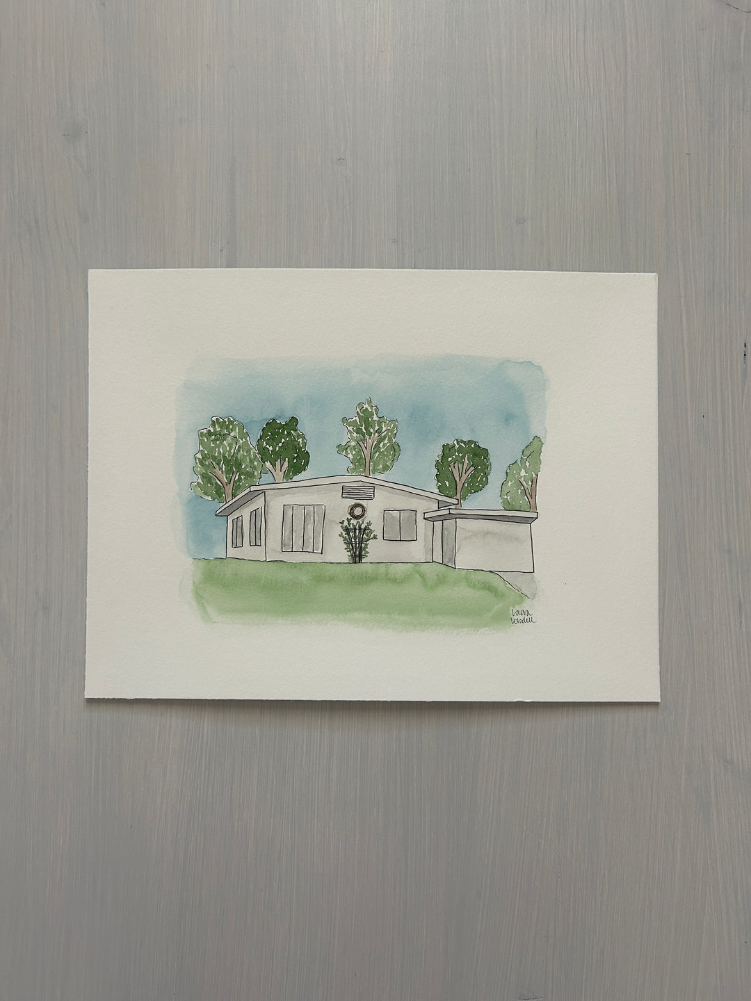 Watercolor Home Portrait Commission