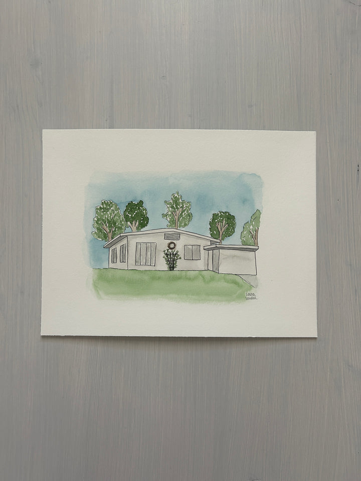 Watercolor Home Portrait Commission