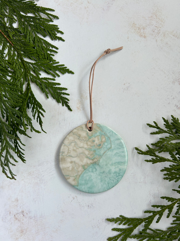 Coastal North Carolina Map Ornament
