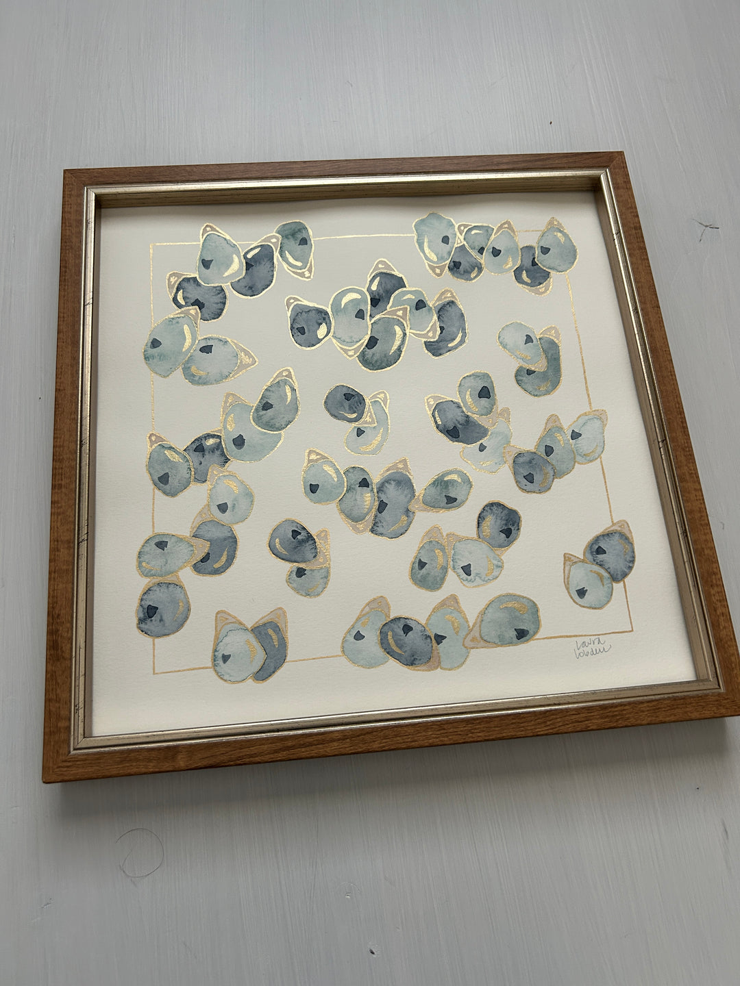 Oysters, Squared No. 3 - Original Watercolor