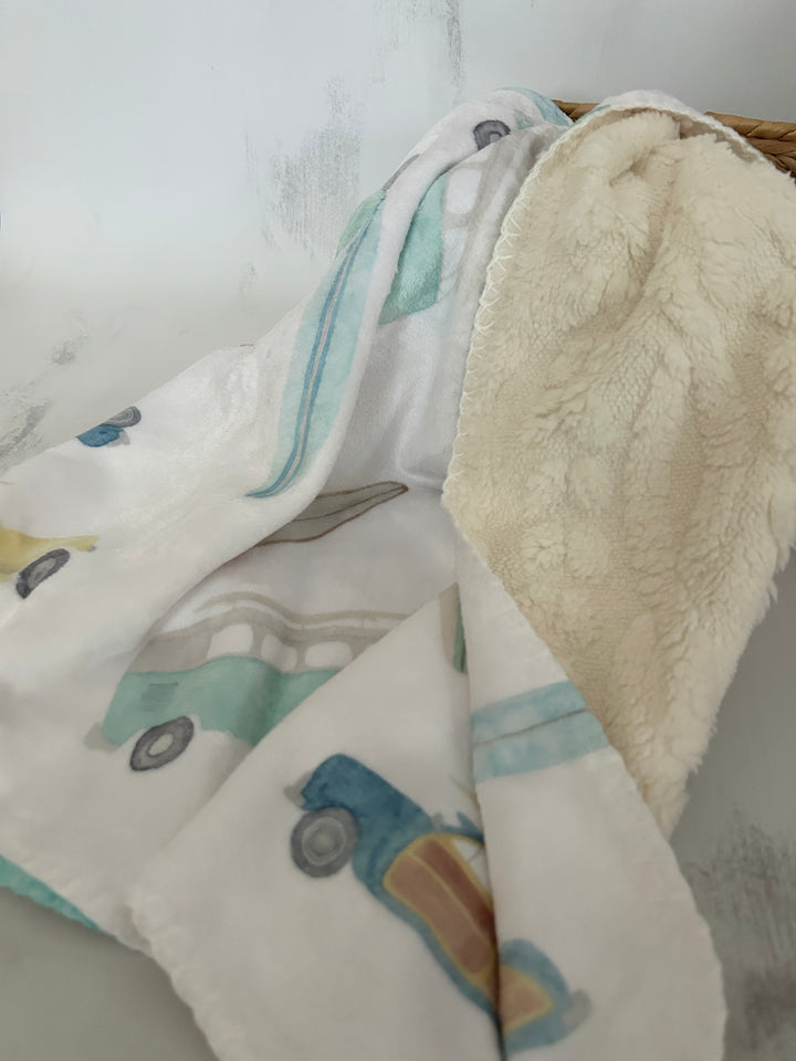 Surf's Up Cloud Minky Baby Blanket