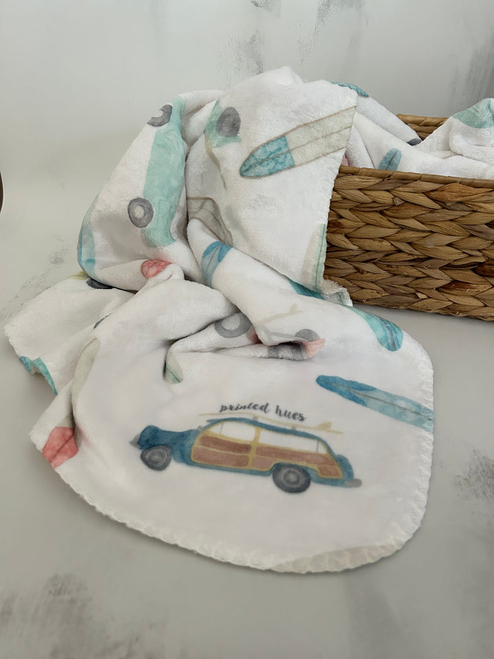 Surf's Up Cloud Minky Baby Blanket
