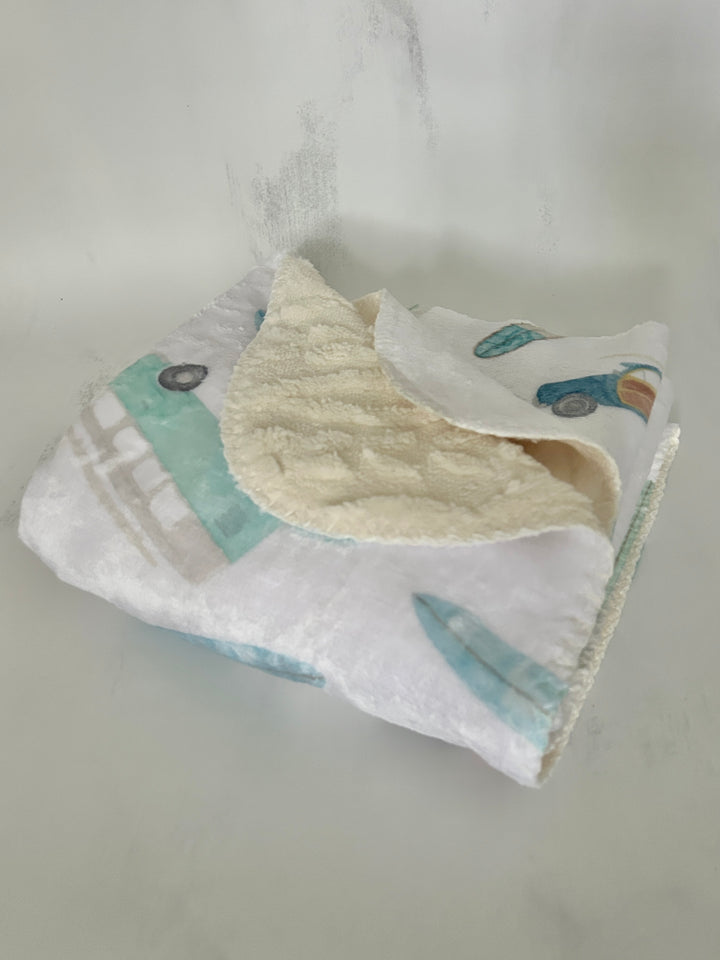 Surf's Up Cloud Minky Baby Blanket