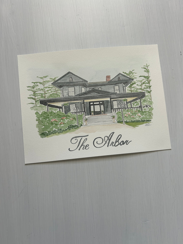 Watercolor Home Portrait Commission