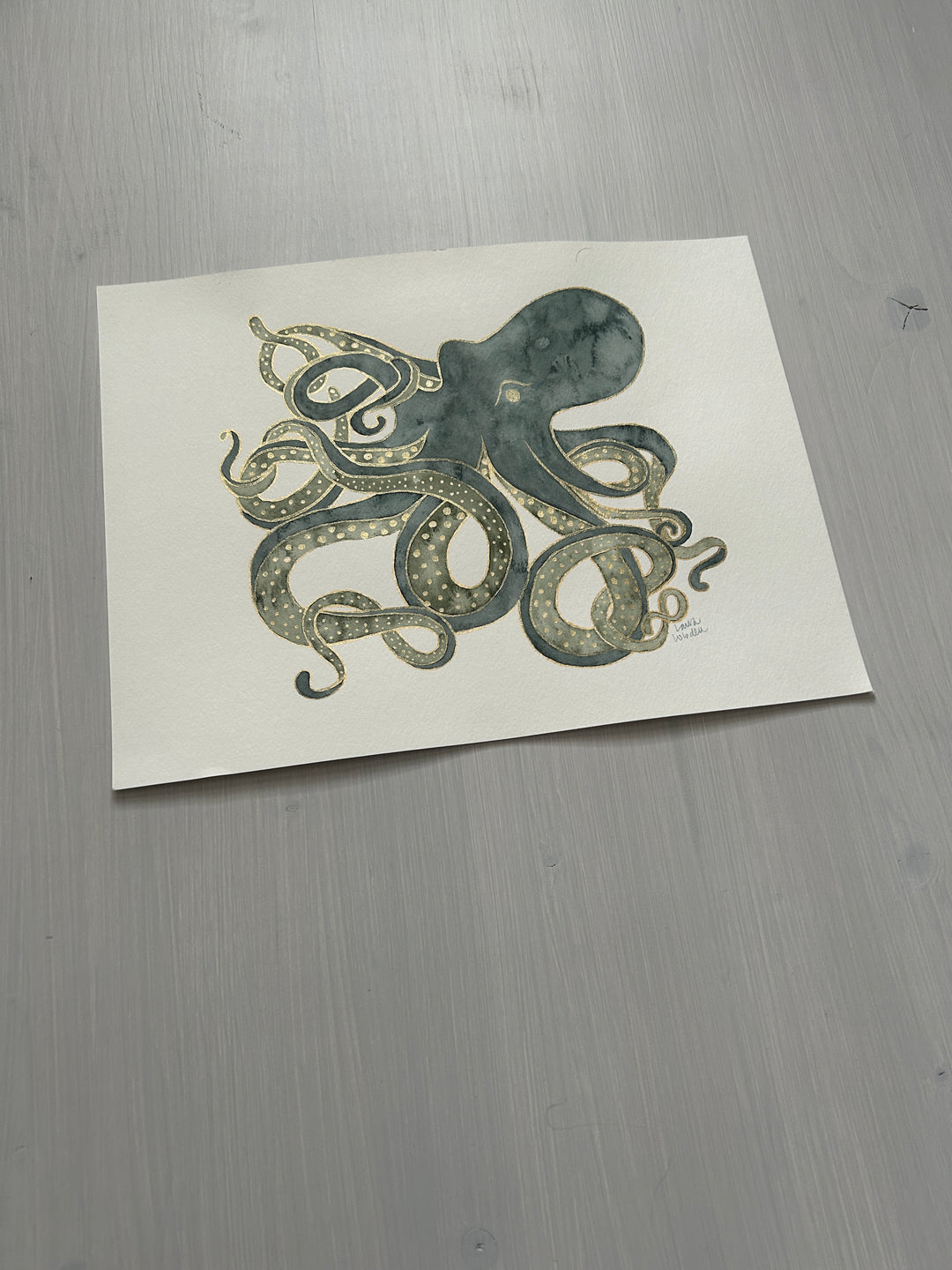 Green and Gold Octopus