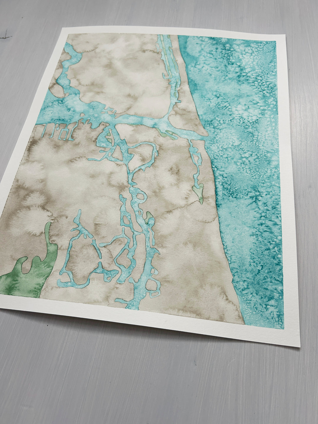 Jupiter Inlet, Florida Original Coastal Watercolor Map