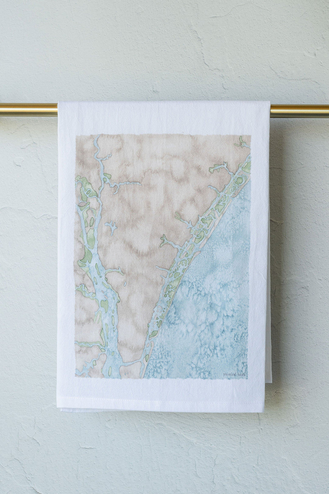 Coastal Wilmington Map Tea Towel