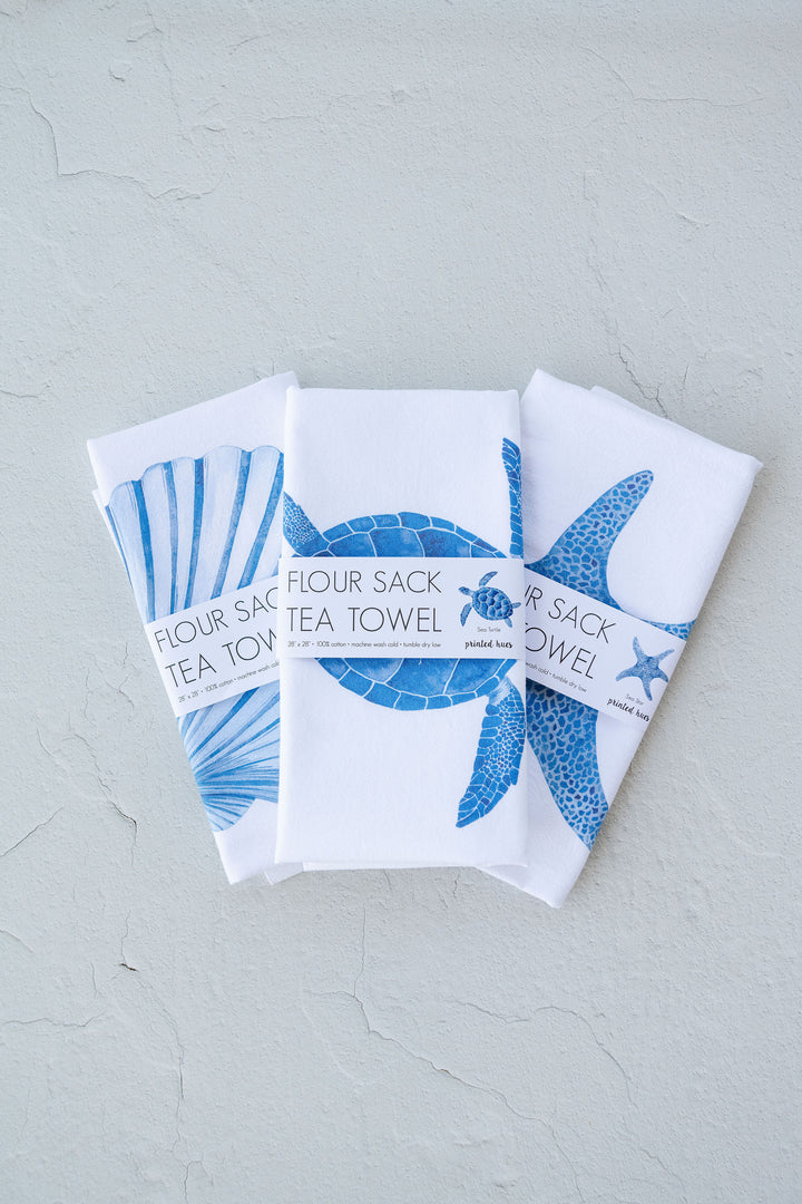 Set of 3 All Blues Tea Towels