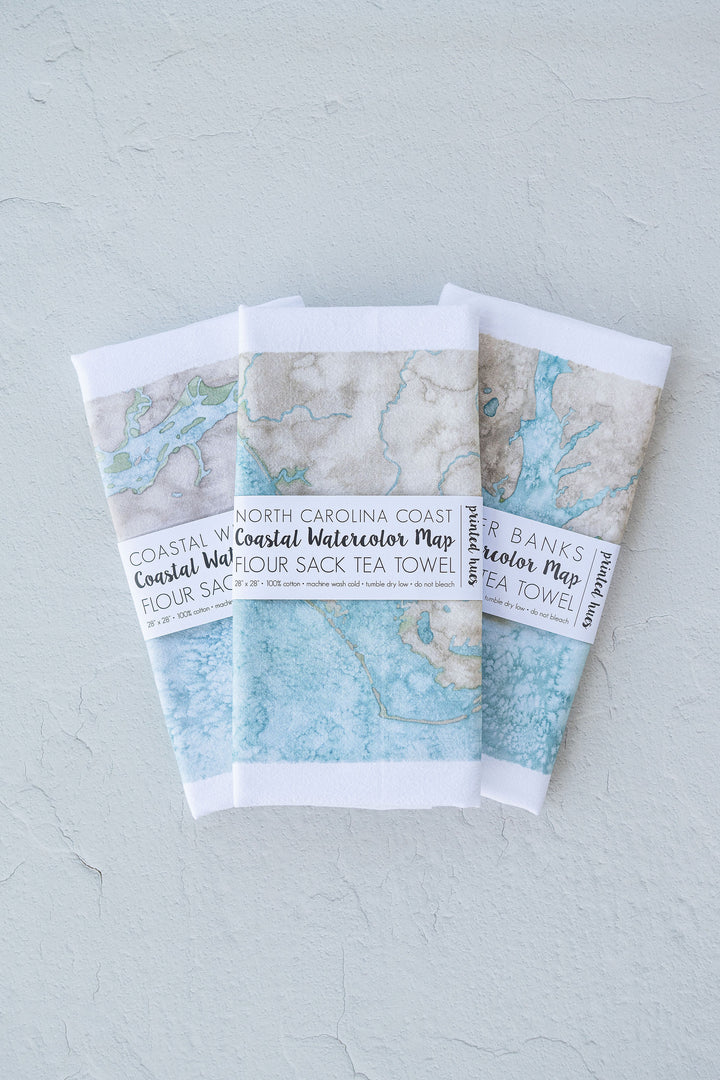 Coastal Wilmington Map Tea Towel