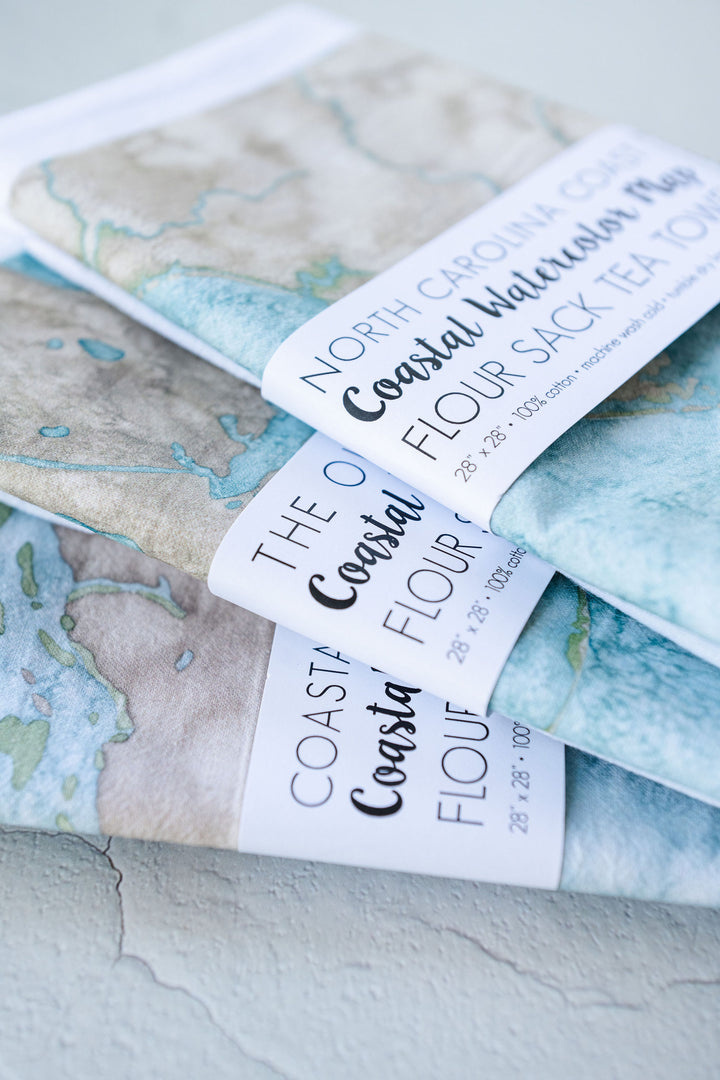 Coastal Wilmington Map Tea Towel