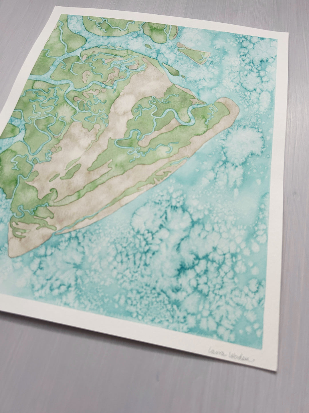 Ossabaw Island Original Coastal Watercolor Map