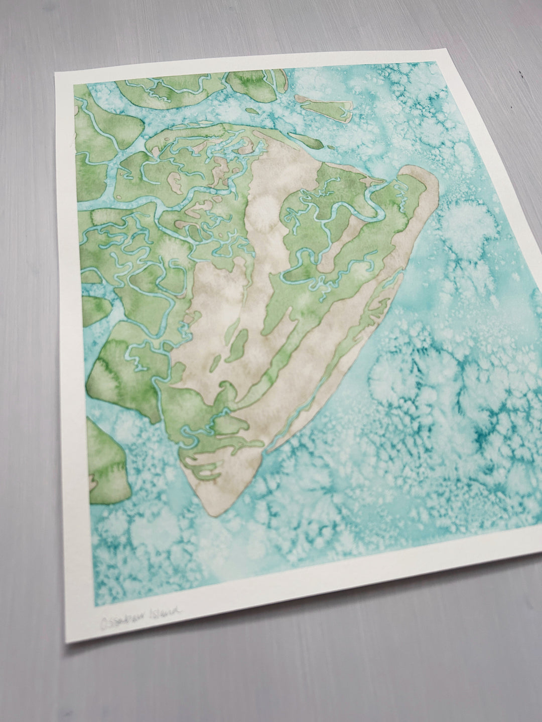 Ossabaw Island Original Coastal Watercolor Map