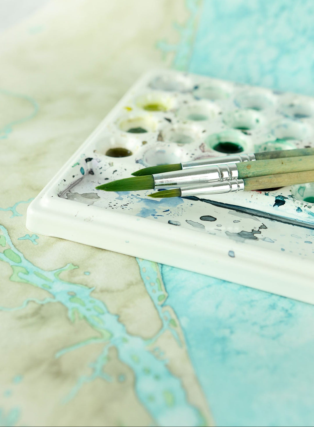 Reserved for Sumre - Coastal Watercolor Map Commission
