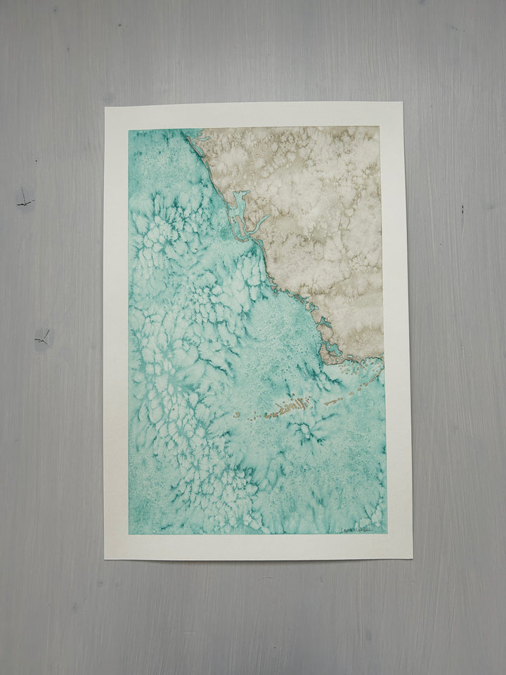 Southwestern Florida Original Coastal Watercolor Map