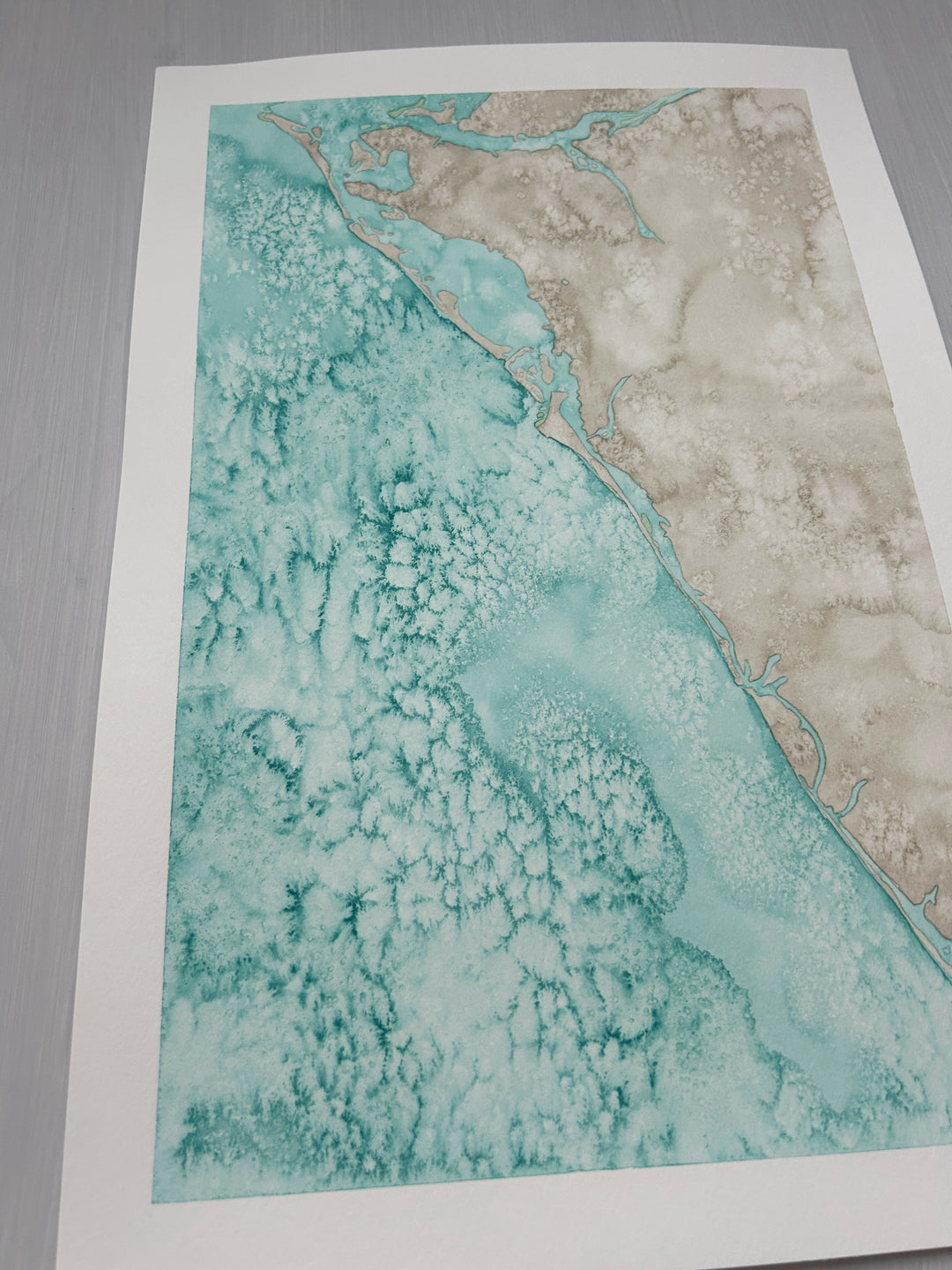 Sarasota Original Coastal Watercolor Map