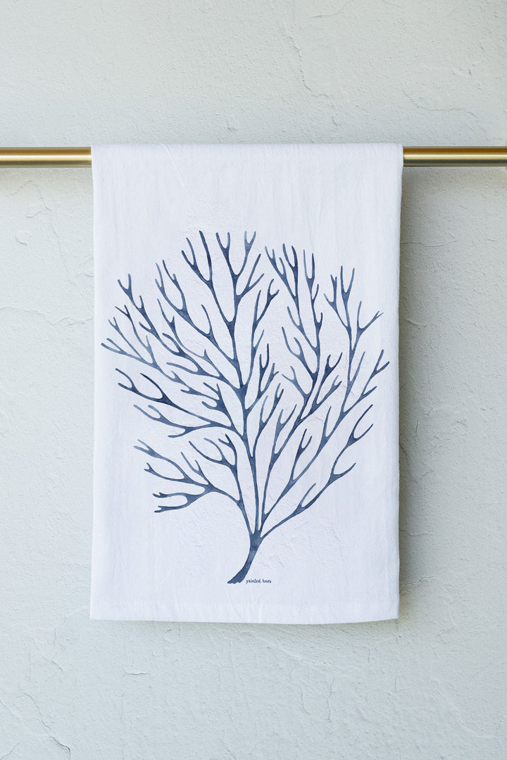 Indigo Sea Fan Tea Towel