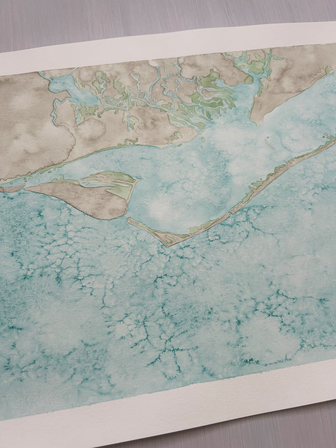 Apalachicola Original Coastal Watercolor Map