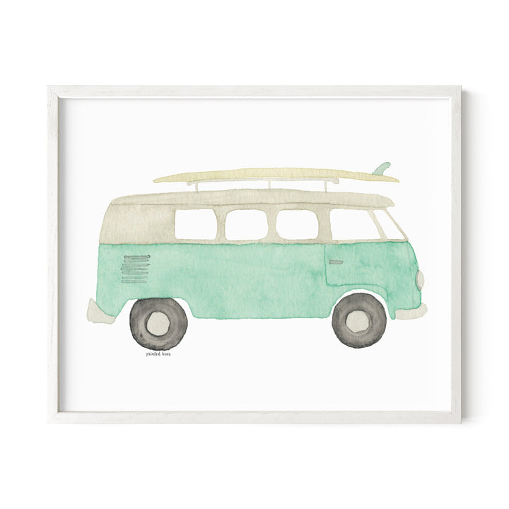 Mint Bus Print