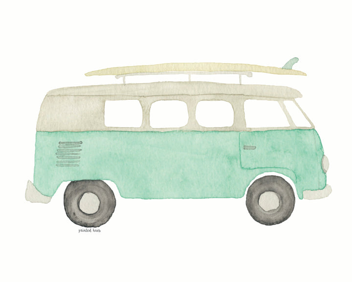 Mint Bus Print