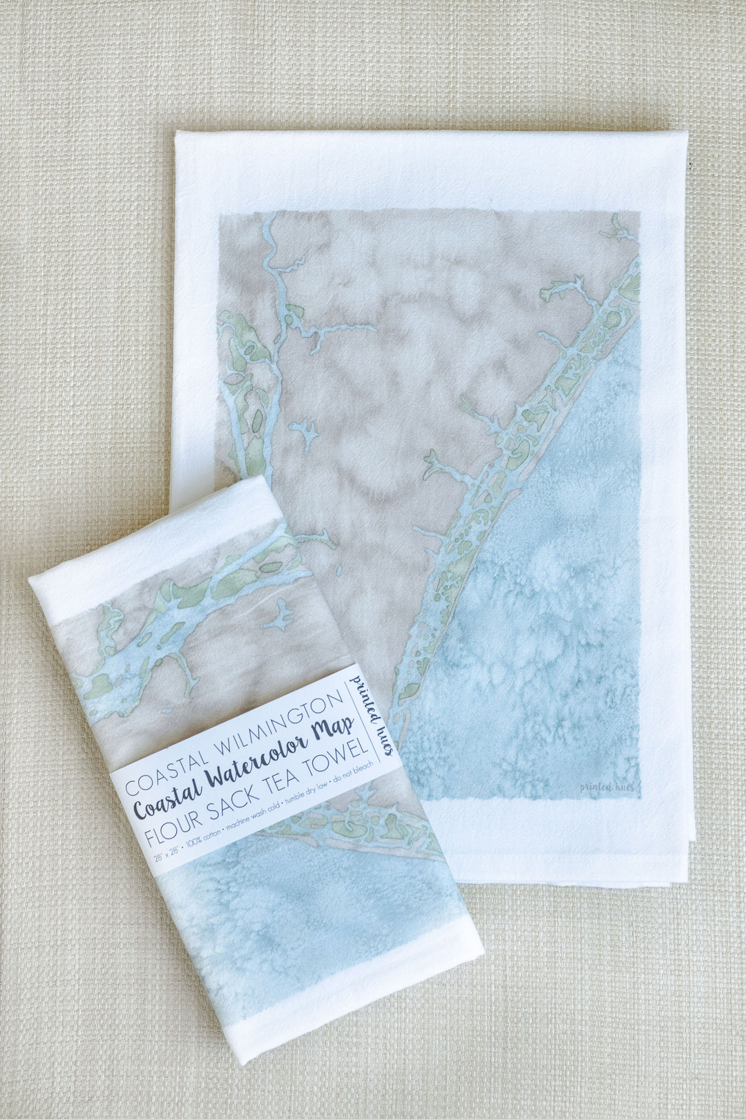 Coastal Wilmington Map Tea Towel