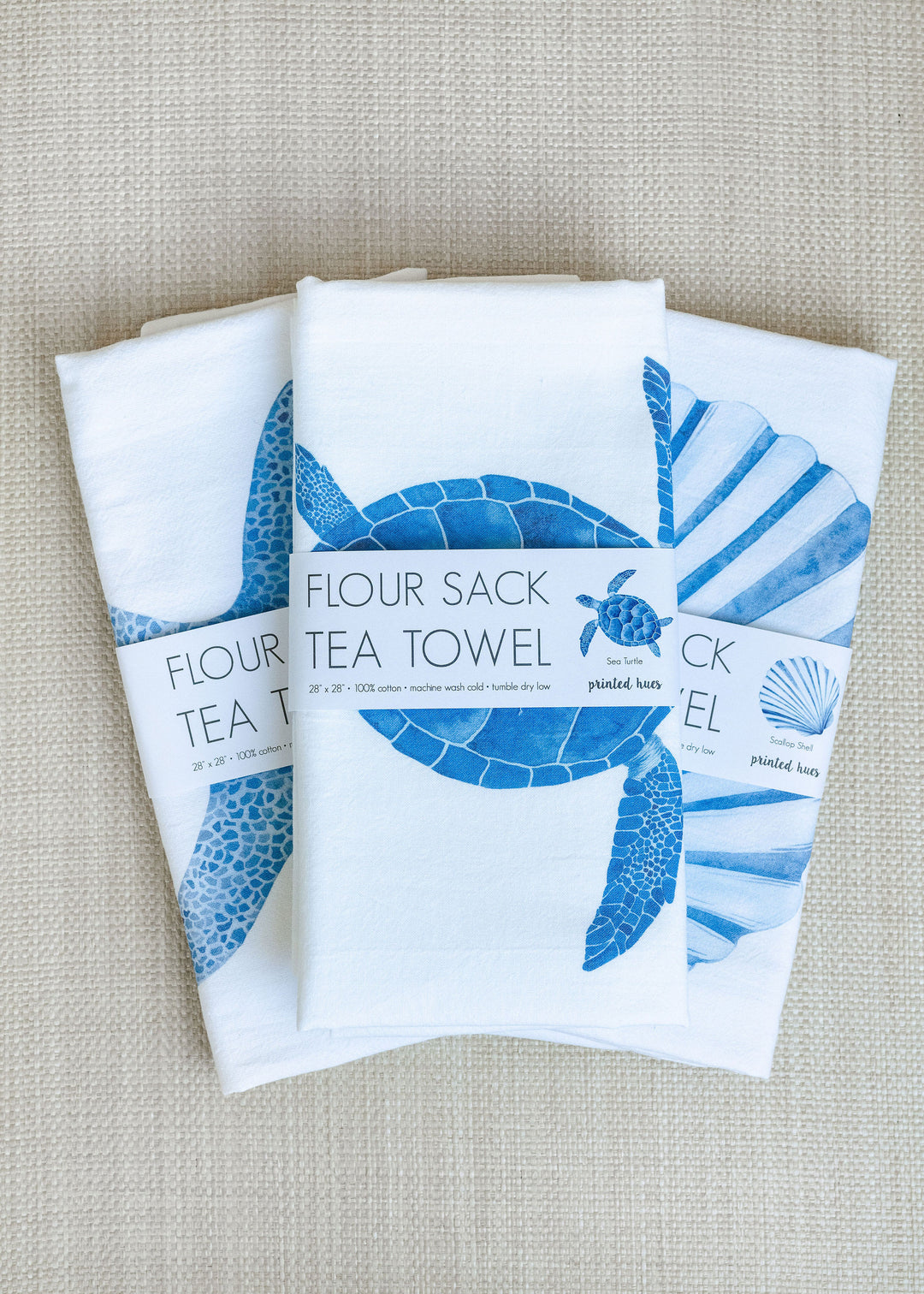 Set of 3 All Blues Tea Towels